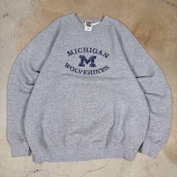 Fruit of the Loom Other - Vintage‎ 90's Michigan Wolverines Crewneck Sweatshirt XL Gray Fruit of the Loom